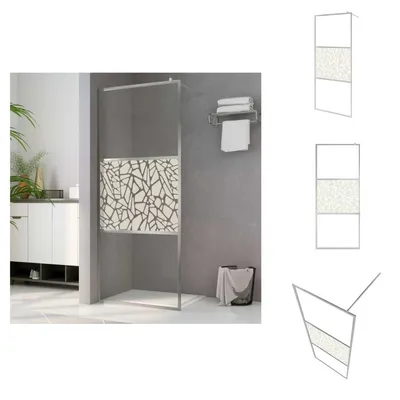 Produktbild von vidaXL Duschwand für Begehbare Dusche ESG-Glas Steindesign 100x195 cm -  Duschwände