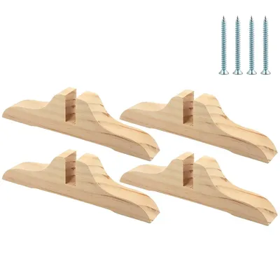 Produktbild von 4 PCS Standfuß für Paravent, Raumteilerständer aus Holz mit Schrauben, faltbarer Sichtschutzhalter, Raumteilerständer mit Füßen für Hotel, Zuhause