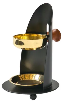 Produktbild von Crottendorfer Weihrauchbrenner aus Messing in Schwarz - für Räucherkerzen XL /XXL und Weihraucherbsen - 2048