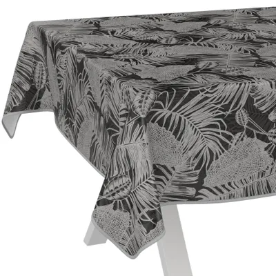 Tischdecke wasserabweisend abwaschbar Grau 90x130cm Band Nachttropik Tropika Schwarz, Hauptbild