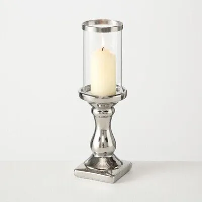 Produktbild von Windlicht Kerzenständer Maseru silber H31 cm Steingut