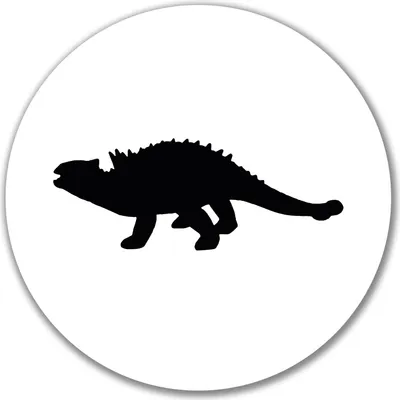 Produktbild von Huuraa Aufkleber Ankylosaurus Dinosaurier 10cm rund Sticker Geschenkidee