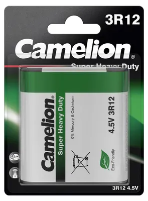 Obrázok produktu pre Camelion 3R12-BP1G, Batéria na jedno použitie, 4.5V, Zinkovo-uhlíkový, 4,5 V, 1 kusov, 84 x 23 x 114 mm