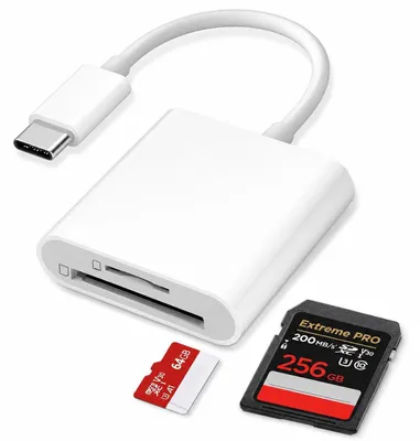 Obrázek produktu pro Čtečka SD karet USB-C 2 v 1: USB-C čtečka karet a adaptér pro Micro SD