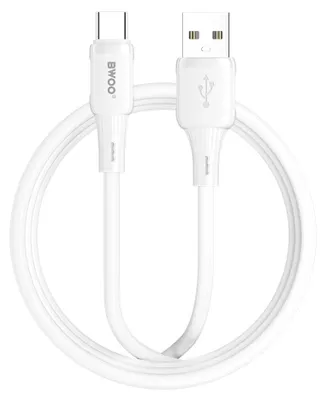 Obrázek produktu pro Kabel Bwoo, silikonový, X329C, USB - USB-C, 3A, 1 metr, bílý