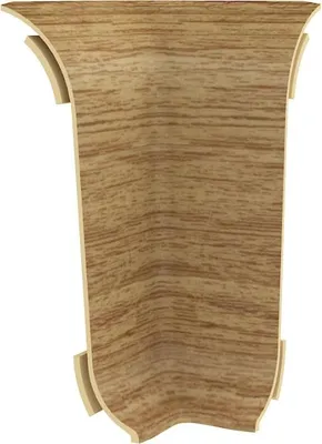 Zdjęcie produktu dla VILO Smart Flex Narożnik wewnętrzny do listew przypodłogowych (2 sztuki) – Precyzyjnie dopasowany narożnik 115 x 55 x 30 mm – Wodoodporny i wytrzymały – Jasny odcień naturalnego drewna