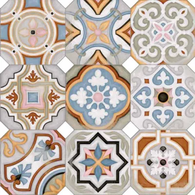 Produktbild von Retro Patchwork Fliesen 20x20 cm – Multicolor
