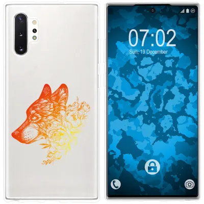 Produktbild von PhoneNatic Case kompatibel mit Samsung Galaxy Note 10+ Silikon-Hülle Floral Wolf M3-2