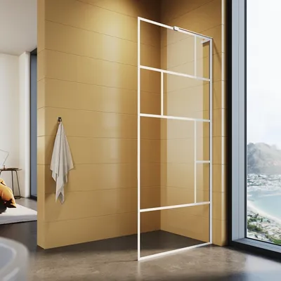 Immagine prodotto di SONNI 90x200cm, bianco Schermo doccia, doccia walk in, NANO 6 mm ESG, facile da pulire, cabina doccia in vetro
