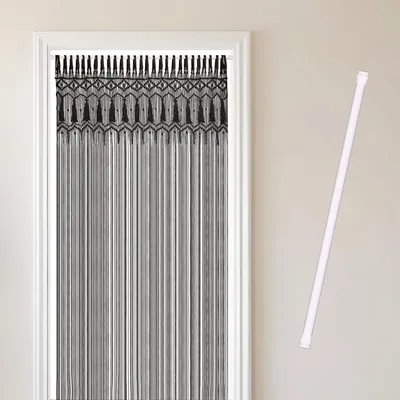 Produktbild von COZYOR Makramee-Vorhang, Boho Vorhang Türvorhang Fenstervorhang 132x200cm, wahlweise mit Stange