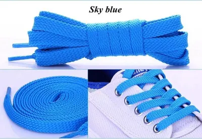 Image de Lacets plats, 100 cm, bleu ciel