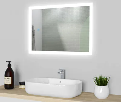 Produktbild von LED Badspiegel Badezimmerspiegel 80x60 mit Beleuchtung Lichtspiegel Wandspiegel mit Touch-schalter beschlagfrei IP44 energiesparend Kaltweiß