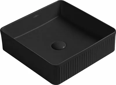 Image de Mexen Grovo lavabo à poser cannelé 41 x 41 cm, noir mat - 22304185
