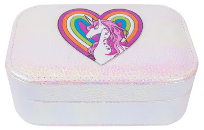 Image de Boîte à bijoux irisée avec licorne Tiny - Taille unique - Blanc | par Great Pretenders