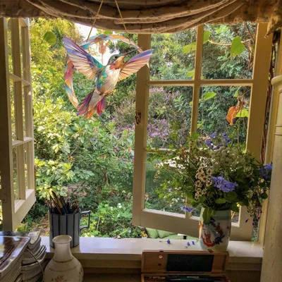 Productafbeelding van Kolibri zonnevanger, raamdecoratie, vogel, raamhanger, dierenraamdecoratie, zonnevanger, decoratie voor ramen, patio, muur, huis, tuin