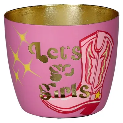 Produktbild von Gift Company Windlicht Madras Cowgirl Pink Gold