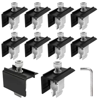 Solarpanel-Halterungen, 10 Stück, Endklemmen, 32 mm, Aluminium