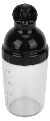 Obrázok produktu pre 200 ml šejker na šalátové dresingy bez obsahu BPA, s viečkom zabraňujúcim vytekaniu, čierny