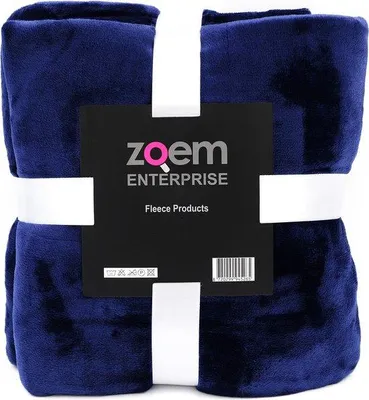 Produktbild von Unyqoos® Zoem Fleece-Decke 150 x 200 cm, Dunkelblau – superweiches Fleece 280 GSM, 100% Polyester Wohndecke