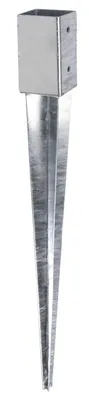 A single metal ground sleeve for a square post.