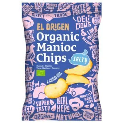 Produktbild von el origen Organic Maniok Chips Salty, 8er Pack (8 x 60g)