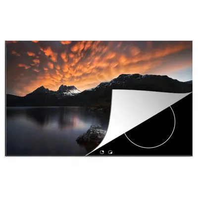 Obrázek produktu pro Kryt na sporák MuchoWow® - ochrana proti indukci - 76x51cm Hory - Slunce - Voda - Vinylový kryt sporáku - Zvětšuje pracovní plochu - Kryt keramické