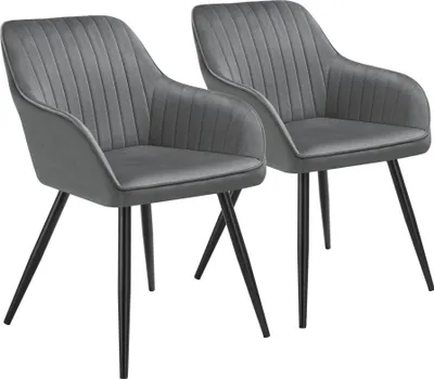Produktbild von tectake® Esszimmerstuhl Marilyn gepolstert, in Samtoptik, gesteppt 58 x 62 x 82 cm