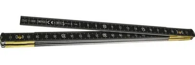 Image de Règle pliante en aluminium noir oxydé 2 m – Metrica