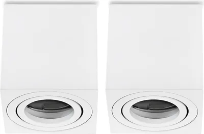 Produktbild von Sweet LED Aufbaustrahler eckig weiß GU10 Aluminium Decken Aufbauspot 2er