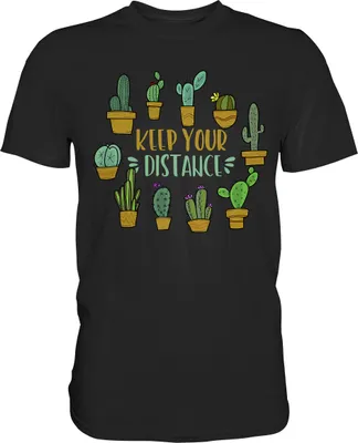Produktbild von Abstand Halten Lustiges Kaktus T-Shirt – Black / 3XL