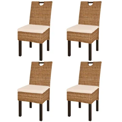 Image de Chaises à manger lot de 4 rotin Kubu bois de manguier