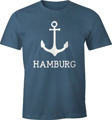 Produktbild von Herren T-Shirt mit Anker Aufdruck Hamburg Moonworks® denim XL