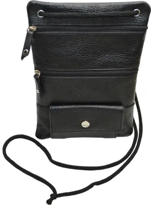 Produktbild von Echt Leder Brustbeutel Reise Urlaubs Kinder Brusttasche mit vielen Einsteck-Fächern