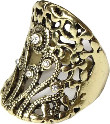Produktbild von Edelstahl Ring Gr. 53 = 16,8 mm Bronze Strass