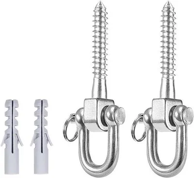 Produktbild von Schwimmbadhängers - Grünleuchtende - 304-Stahl-Schwingset für Hängematte - 2 Stück
