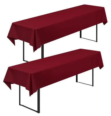 Obrázok produktu pre Poťahy na stoly (2 kusy), rozmer 250 x 100 cm, burgundská farba, materiál: polyester, nepremokavé, možné prať