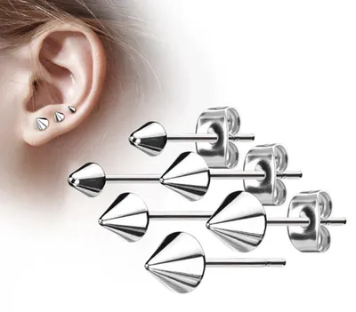 Produktbild von Ohrstecker Spikes Ohrringe Edelstahl Silber 4 mm