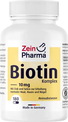 Produktbild von ZeinPharma Biotin Komplex 10 mg + Zink + Selen hochdosiert Kapseln, 180 St. Kapseln