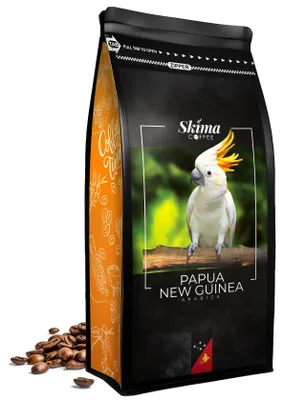 Image de Café en grains 1 kg PAPOUASIE-NOUVELLE-GUINÉE 100 % Arabica fraîchement torréfié pour machine automatique + dessous de verre