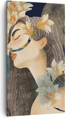 Produktbild von Bild auf Leinwand - Leinwandbild - Einteilig - Surreal Frau Blumen - 45x80cm - Wand Bild - Wanddeko - Wandbilder - Leinwanddruck - Bilder - Wanddekoration - Leinwand bilder - Wandbild - PA45x80-4743