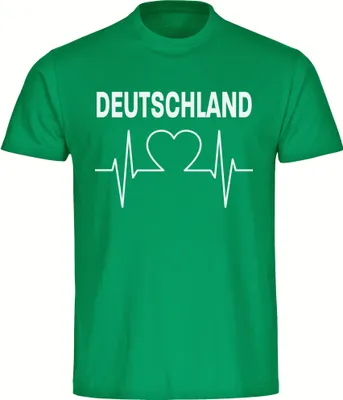 Produktbild von multifanshop Herren T-Shirt - Deutschland - Herzschlag, grün, Größe L