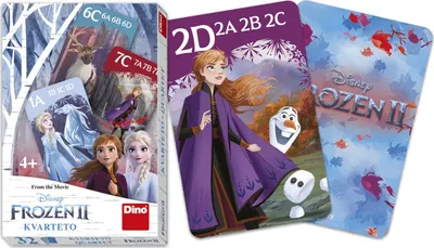 Obrázok produktu pre Kvarteto stolových hier Ľadové kráľovstvo II/Frozen II v krabici 6x9x1cm