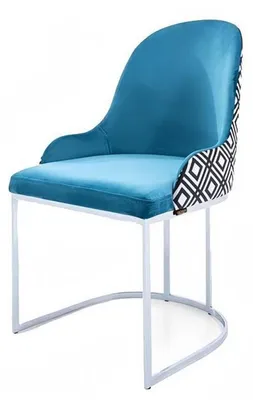 Immagine prodotto di Sala da pranzo Design moderno Tessile Blu Poltrona Sedia Bracciolo Sedia Imbottita Lusso