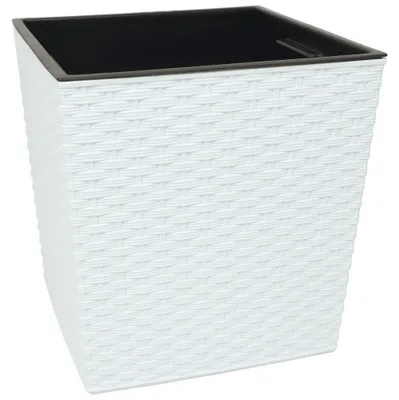 Produktbild von Quadratkübel Juka 19x19 Rattan weiss