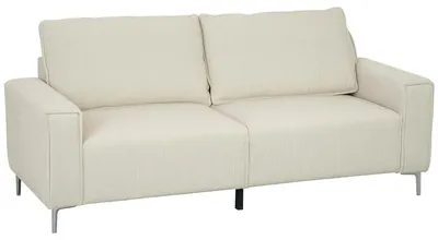 Produktbild von HOMCOM 3-Sitzer Sofa, Couch mit Armlehnen, Rückenkissen, für Wohnzimmer Creme