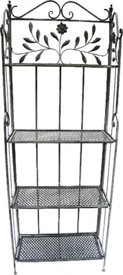 Produktbild von LEX Eisen Regal mit 4 Etagen 60 x 26 x 166 cm, Antik Grau