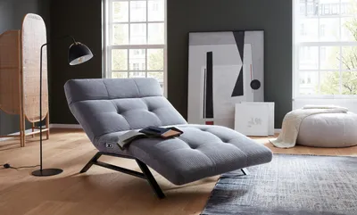 Produktbild von Relaxliege Einzelsofa Areivir Cord Anthrazit 80x158-198