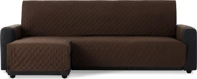 Produktbild von BESTCOVERS Linksseitig Ecksofaschutz Schonbezug Schutzbezug Ecksofa mit Ottomane Ecksofaschoner Ecksofabezug Sofaschonbezug (240 cm, BRAUN)