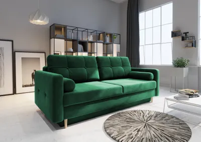 Produktbild von Sofa mit Schlaffunktion Schlafsofa Sofabett 3-Sitzer 213cm/74cm/100cm Couch DL-Klapp-System Pastella Kronos 19