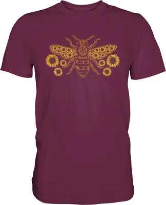 Produktbild von Biene Sonnenblume Shirt Imker Gärtner Bienen Garten T-Shirt – Burgundy / M